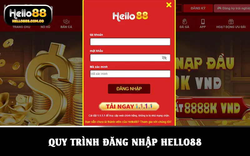 Quy trình đăng nhập HELLO88